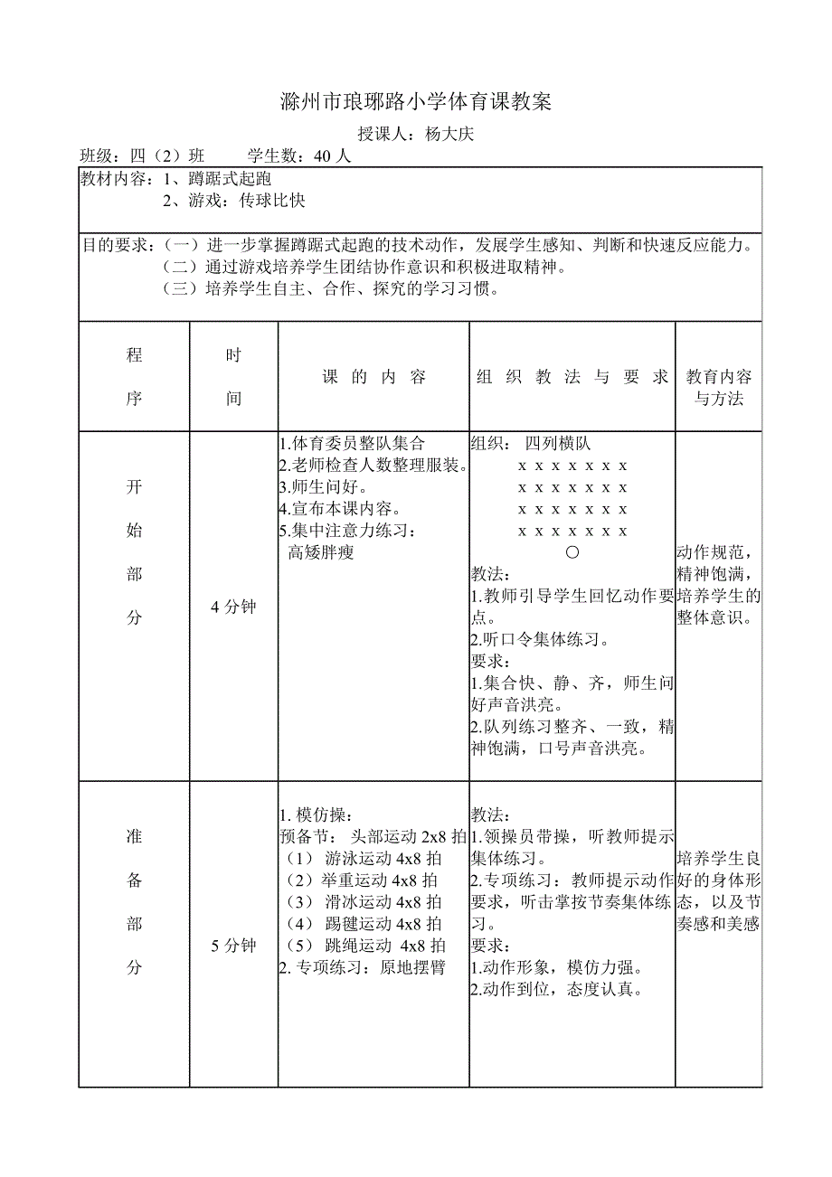 滁州市琅琊路小学体育课教案.doc_第1页