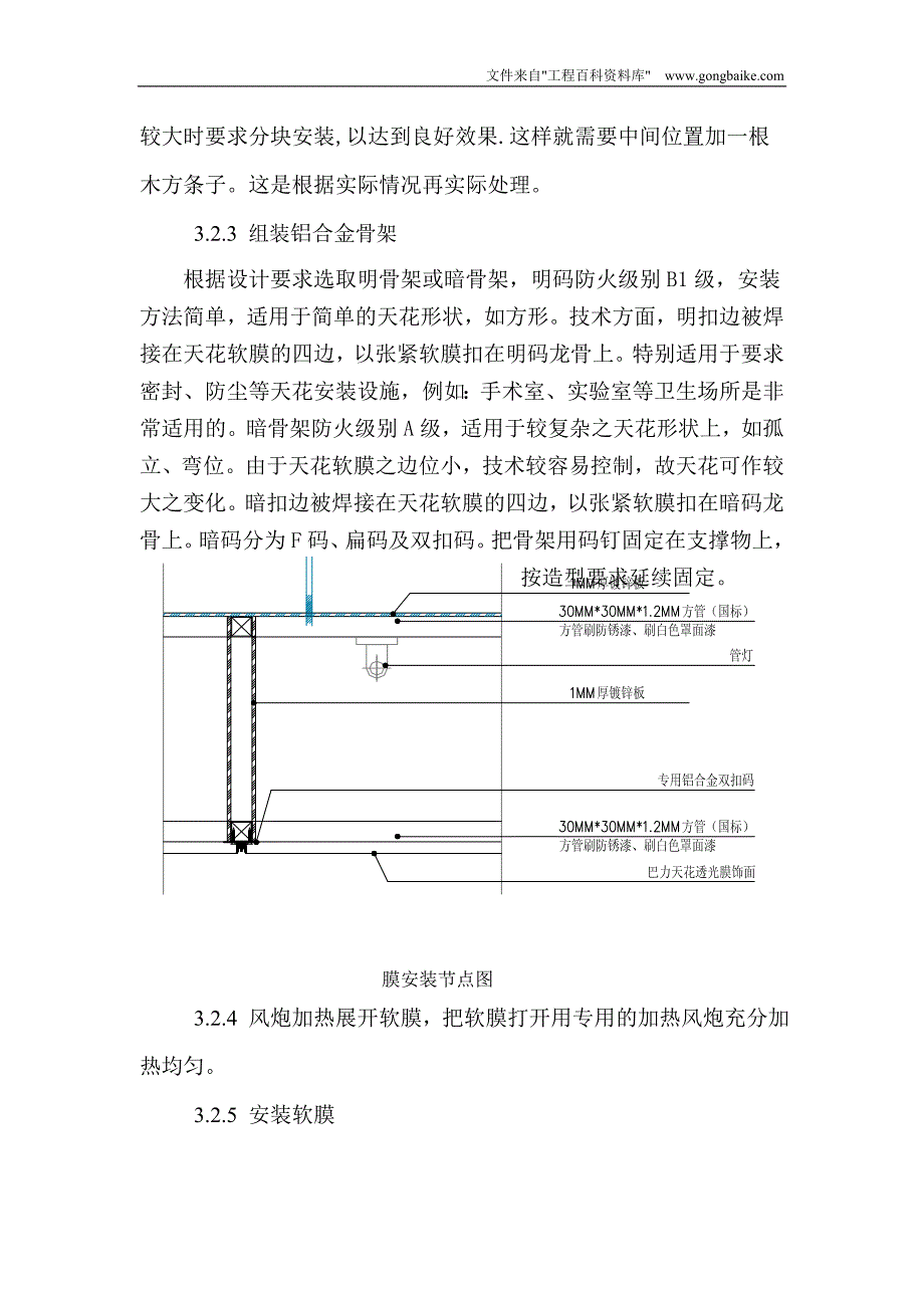 室内张拉膜吊顶施工工法_第4页