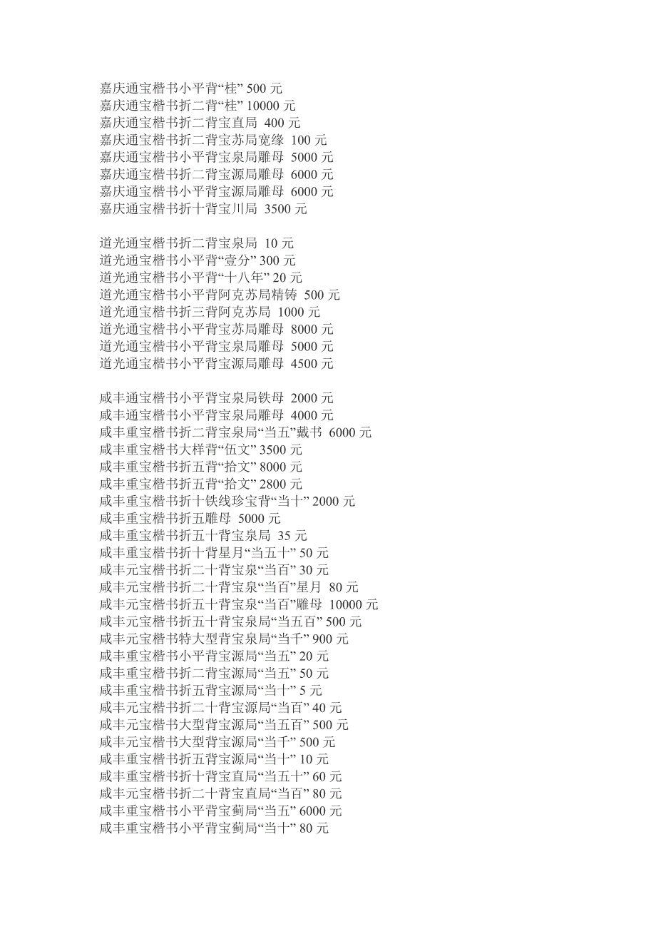 清朝古钱币收藏价格表.2.doc_第3页