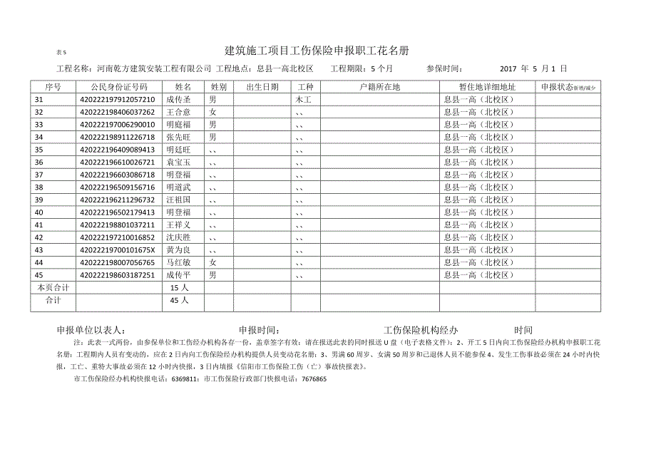 工伤保险表格资料_第3页