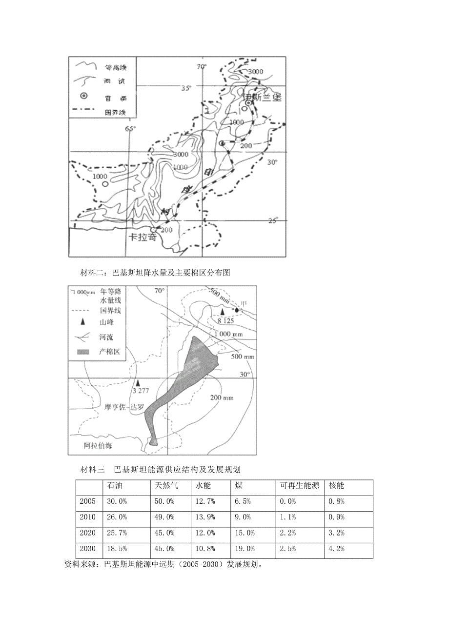 以世界地理为背景材料的综合题（教师版）_第5页