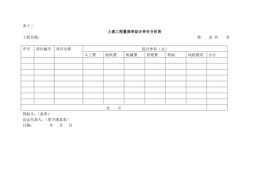 苗木工程量清单综合单价分析表.doc_第2页