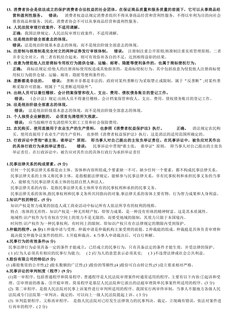 2011电大经济法概论期末资料_第4页