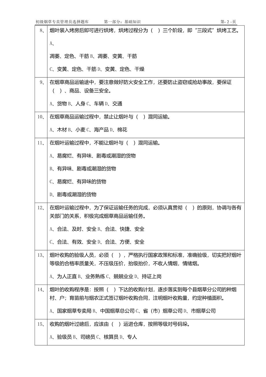 初级专卖管理人员复习题库.docx_第2页