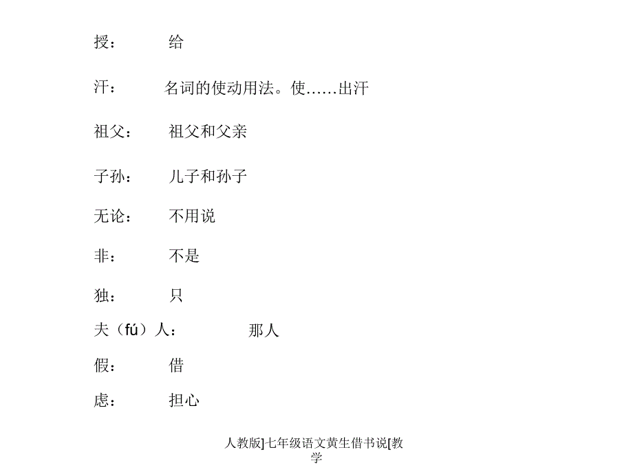 人教版]七年级语文黄生借书说[教学课件_第3页