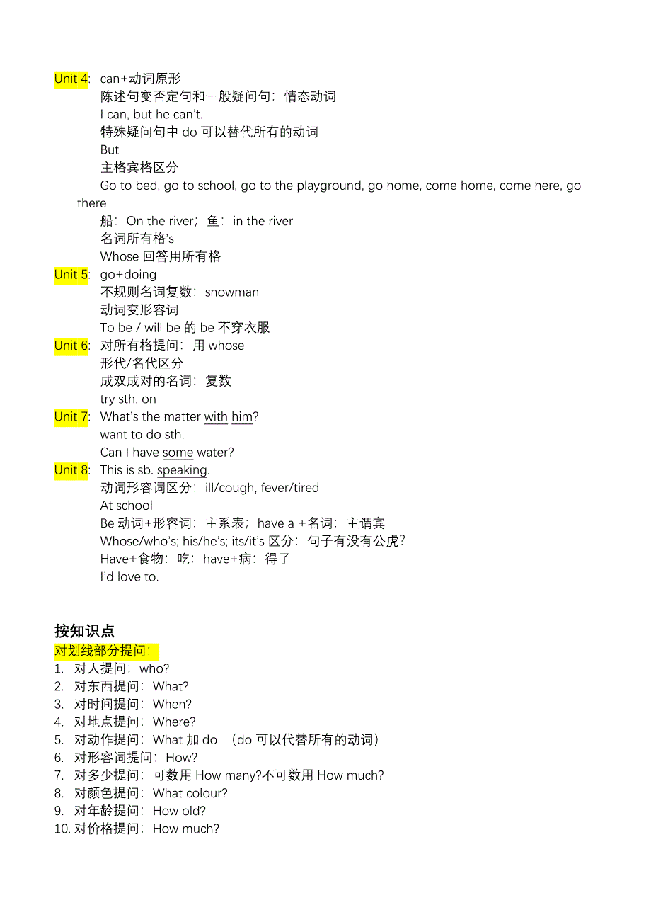 四年级英语知识点总结_第3页