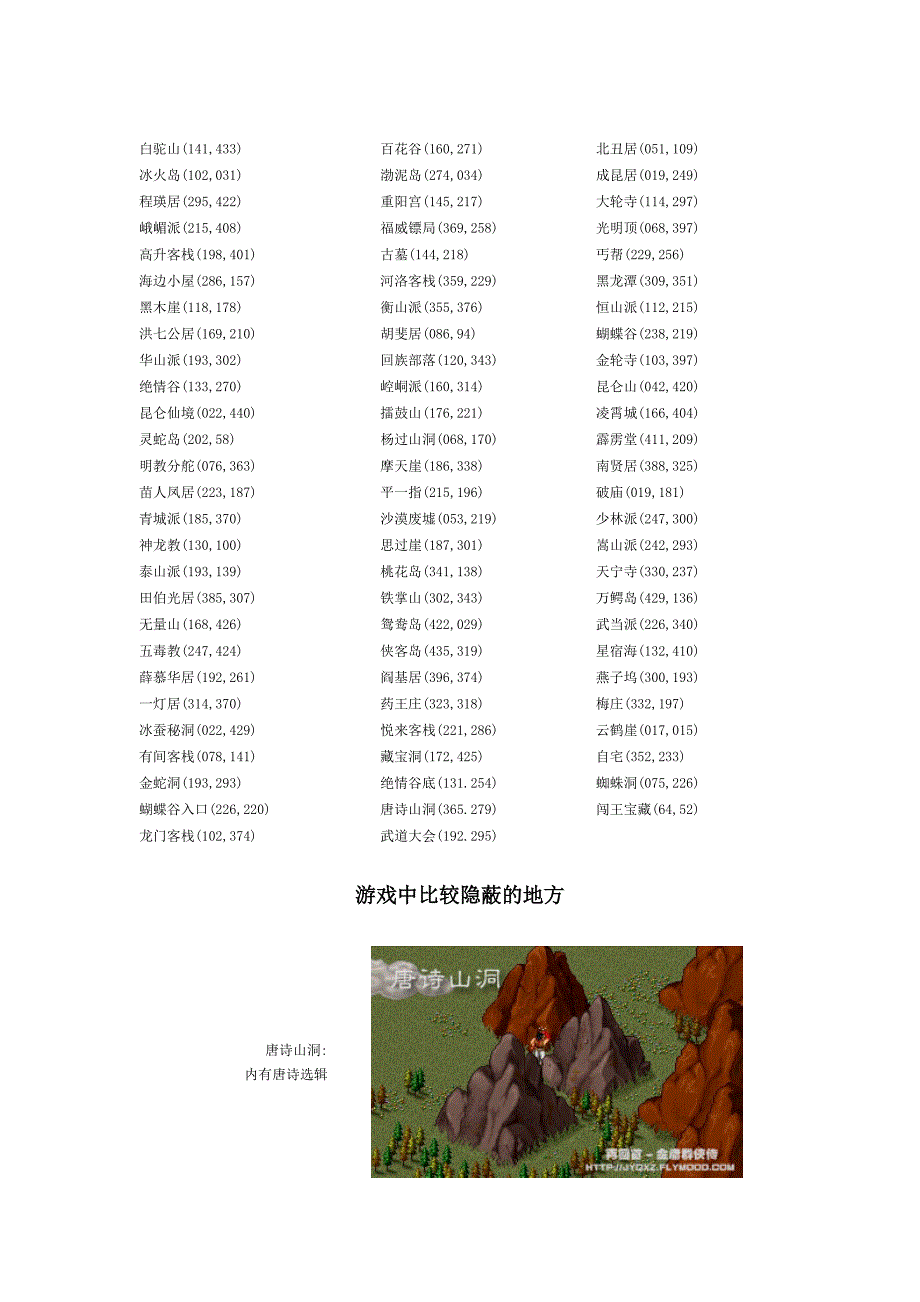 金庸群侠传地图坐标攻略.doc_第1页