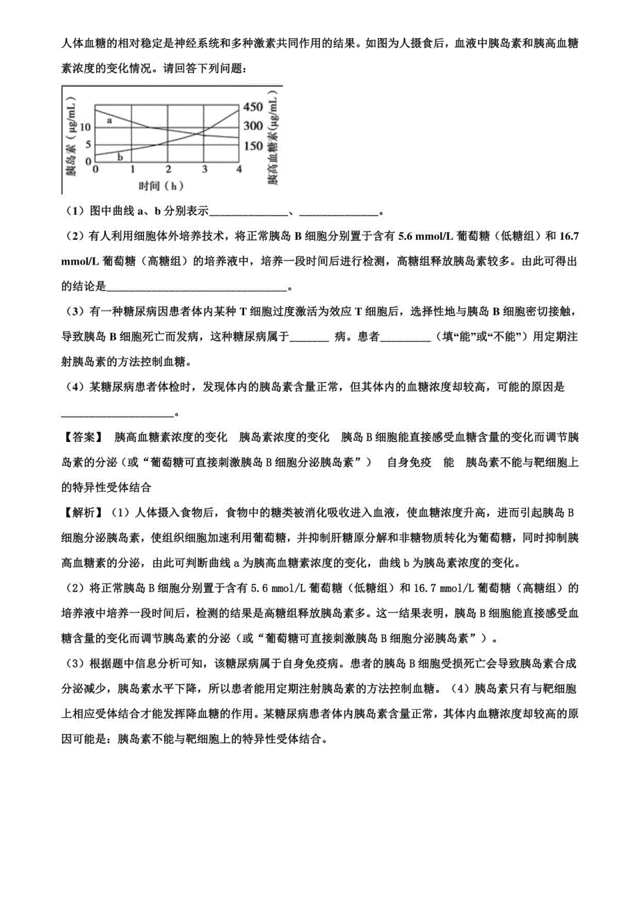 【含50题有解析】济南市六校同备课高三生物突破之胰岛素_第3页