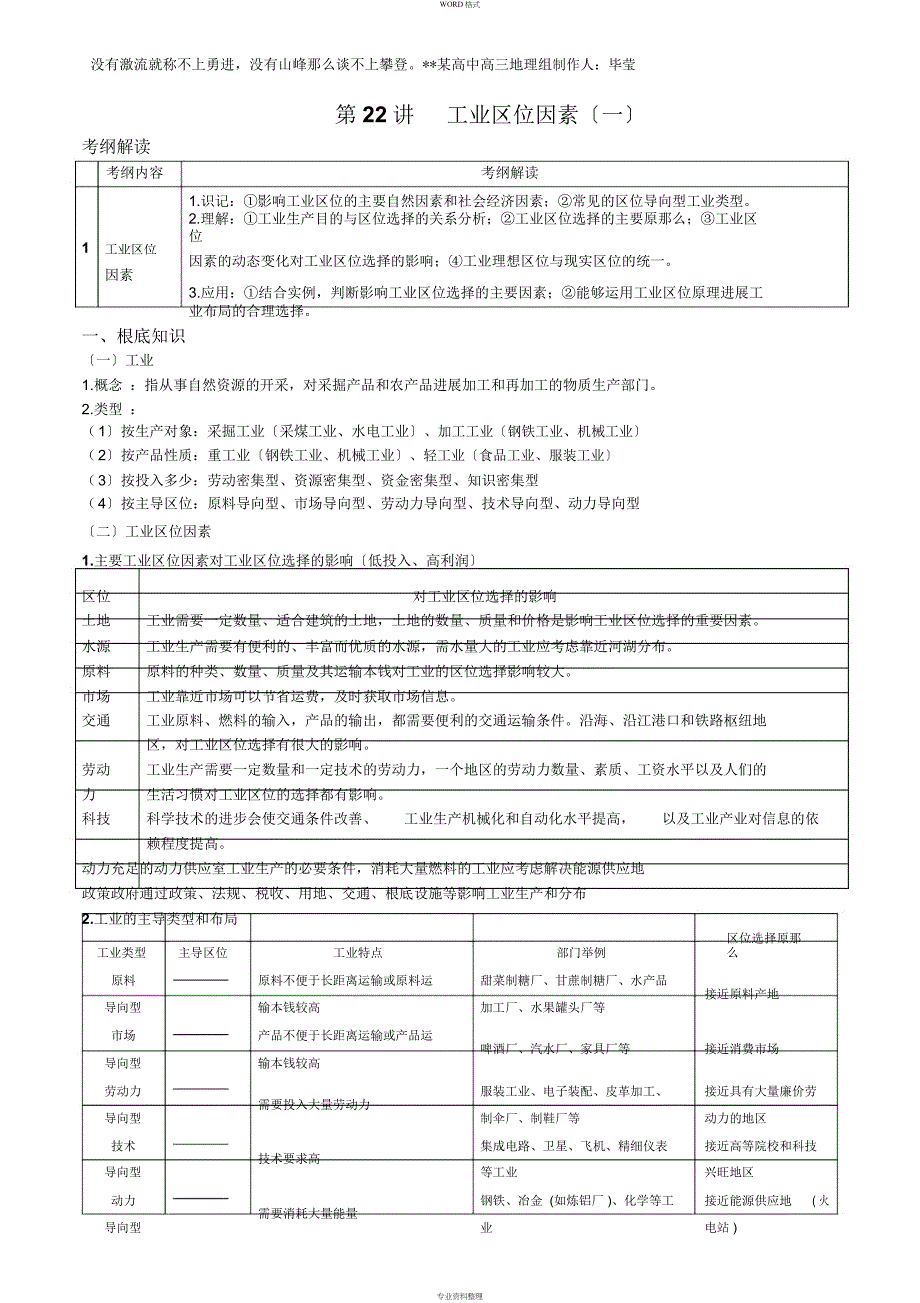 工业区位因素(含答案)_第1页