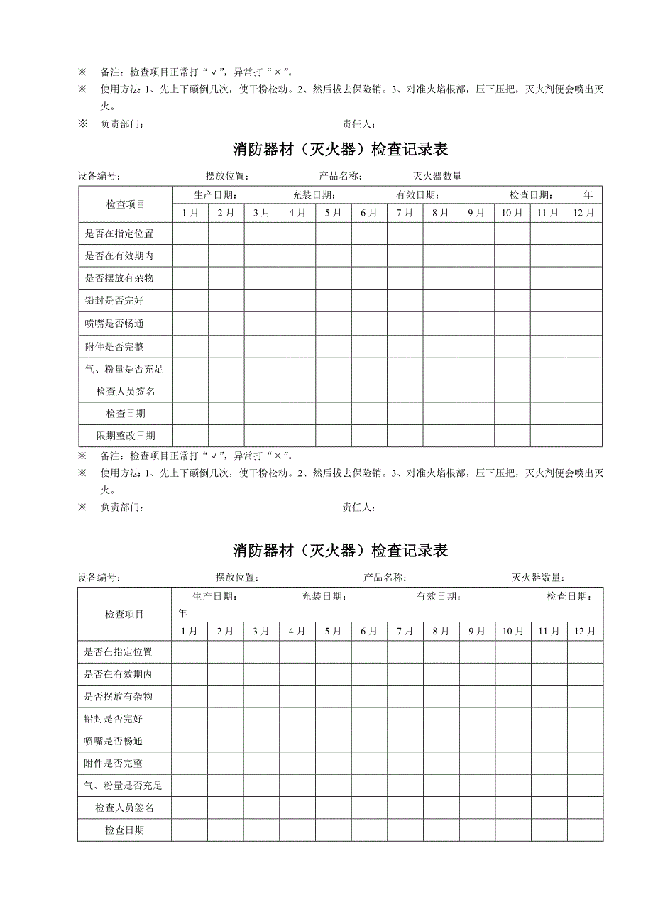 消防器材检查记录表_第4页