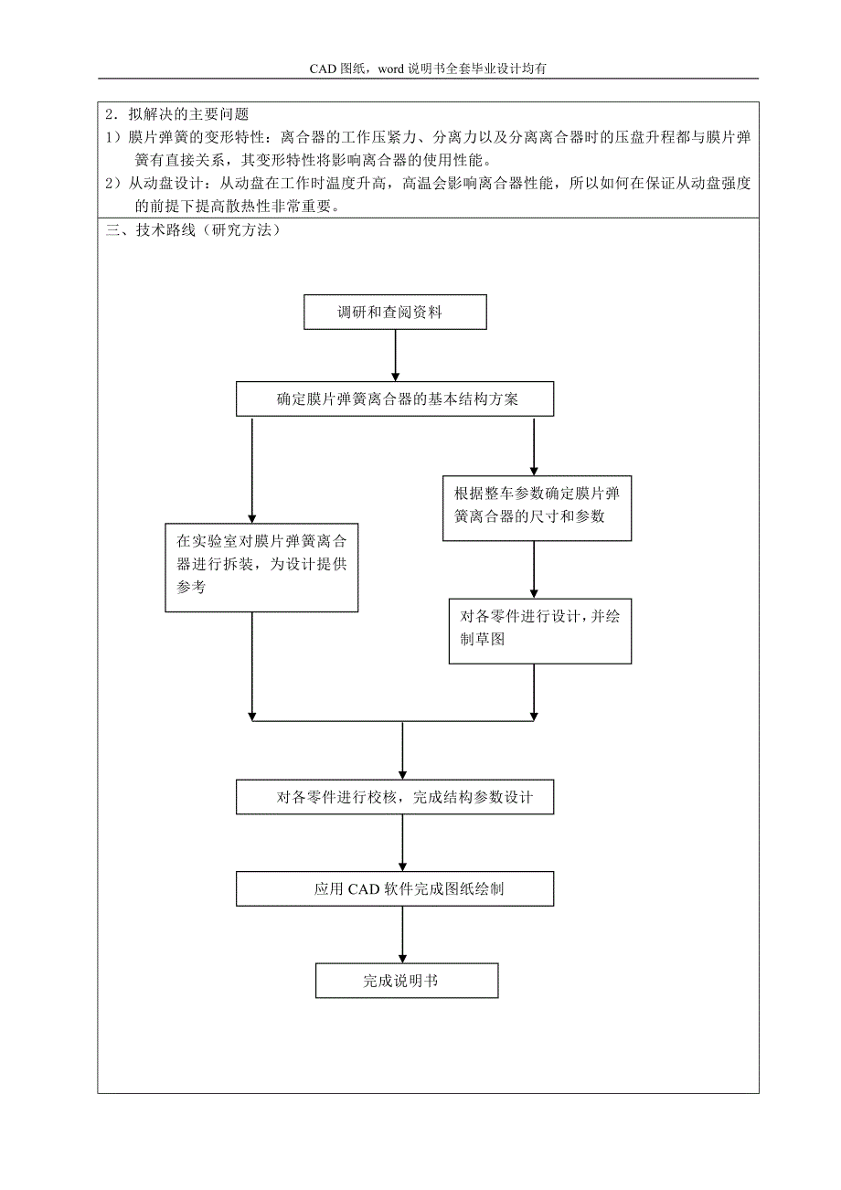 长安杰勋汽车膜片弹簧离合器设计-开题报告_第3页