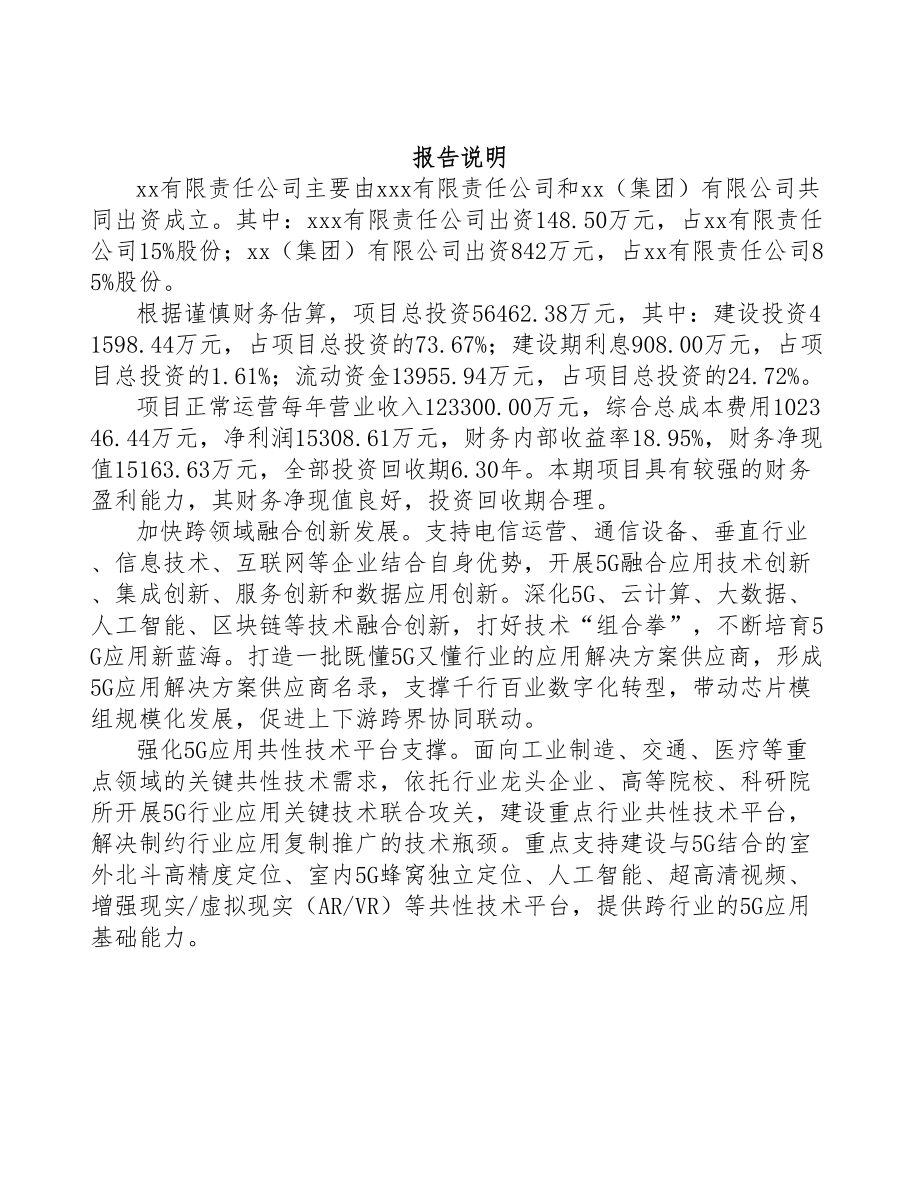 山东关于成立5G应用公司可行性报告(DOC 83页)_第2页