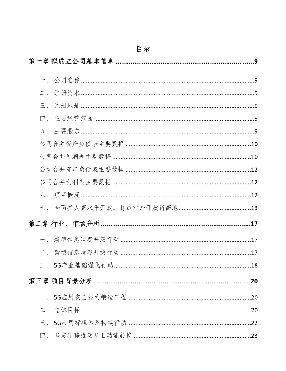 山东关于成立5G应用公司可行性报告(DOC 83页)_第3页