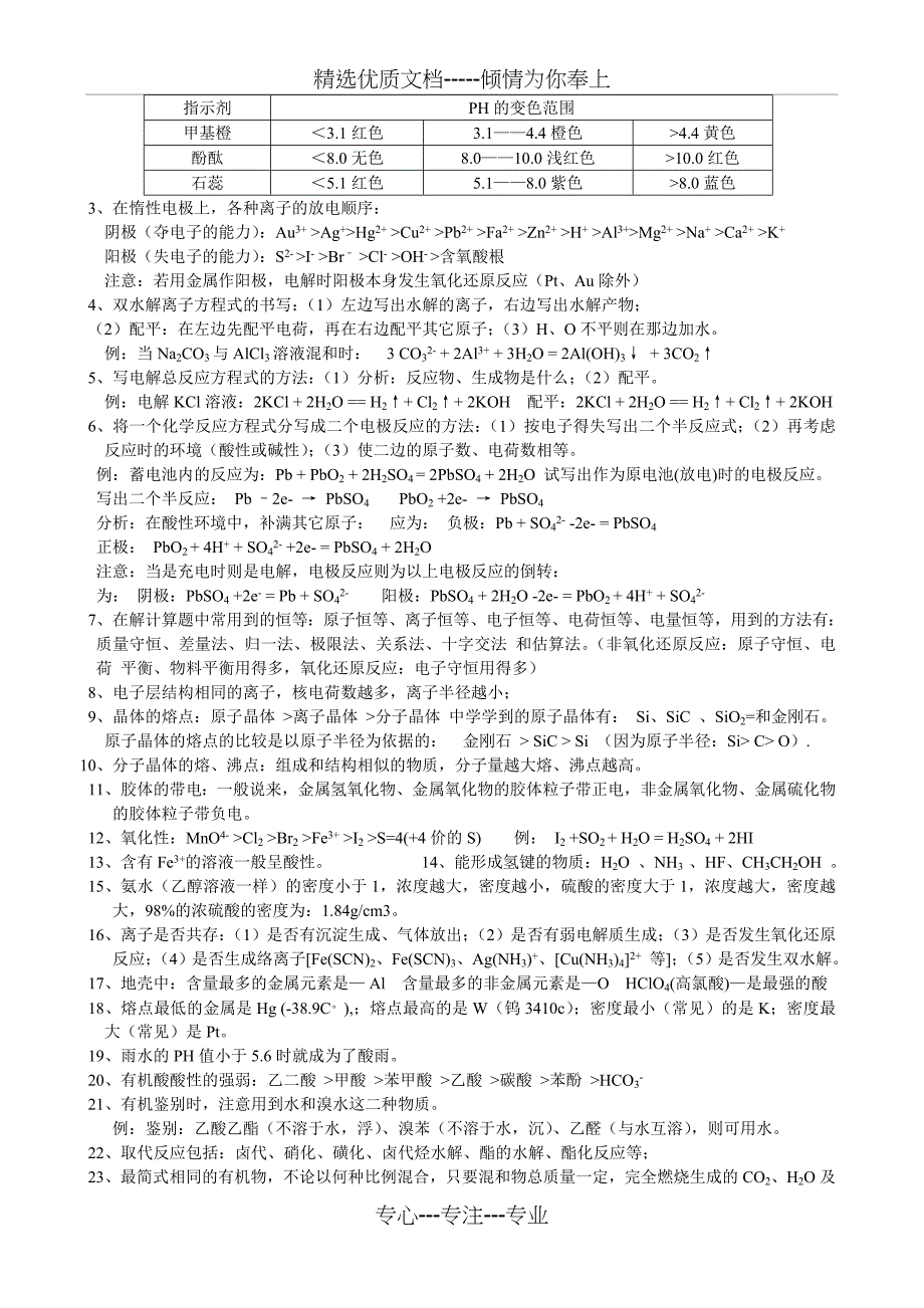 高中高考必考化学重要知识点详细总结《完整版》(共31页)_第3页