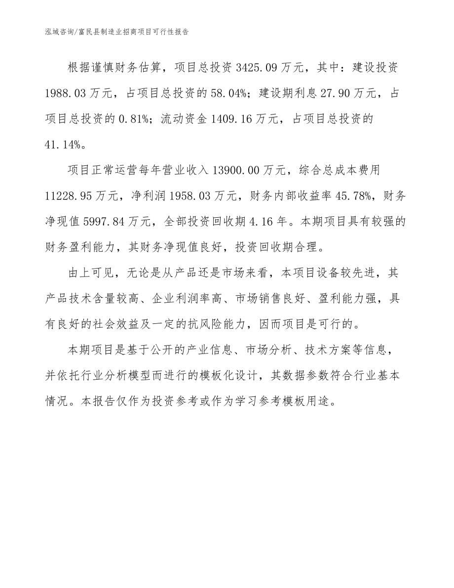 富民县制造业招商项目可行性报告_第5页