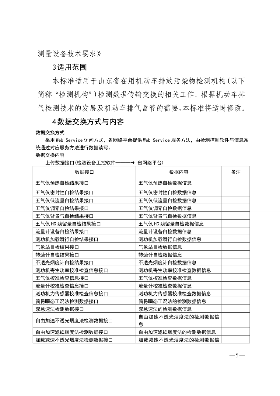 山东省机动车环保检测平台联网技术规范省环保厅下发_第5页