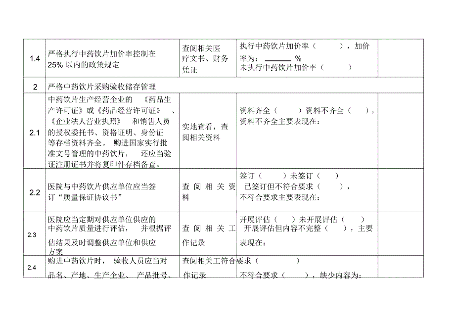 医疗机构中药饮片管理专项检查细则_第2页