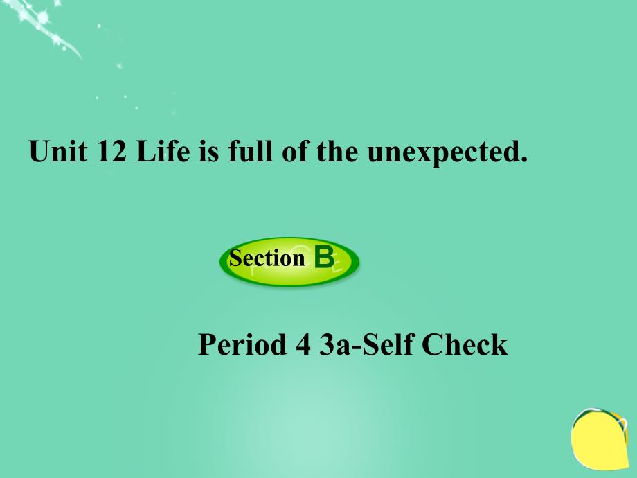 人教版九年级Unit 12 Life is full of the unexpected.SectionB 3a-Self Check课件(共17张PPT)_第1页