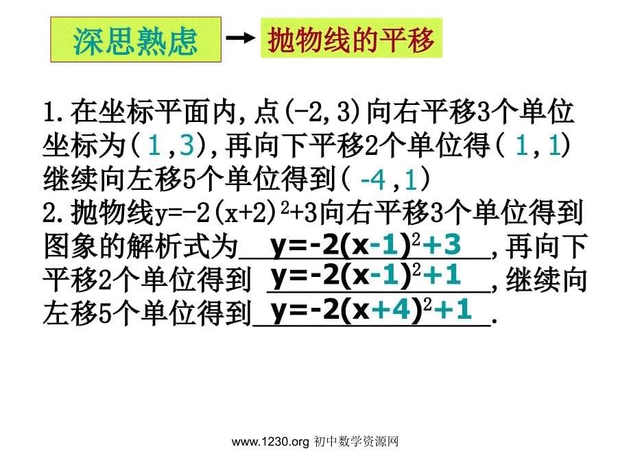 2.5 用三种方式表示二次函数(1)解析法,列表法,图象法_第5页