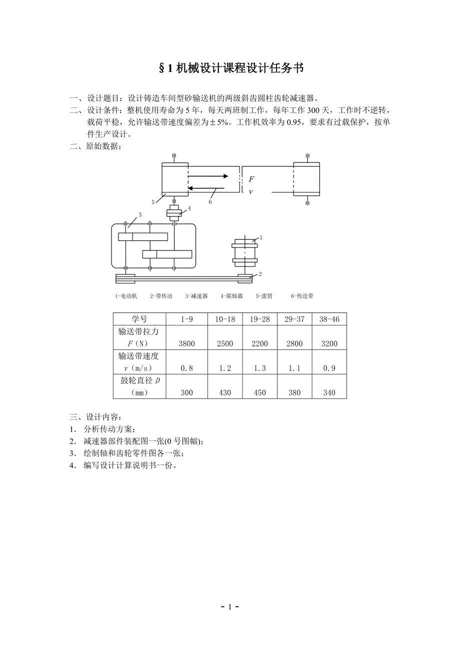 机械设计课程设计设计铸造车间型砂输送机的两级斜齿圆柱齿轮减速器_第1页