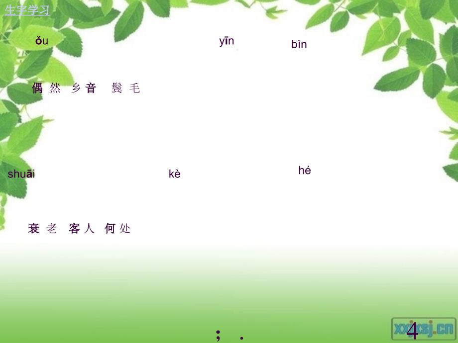 人教新课标二年级语文上册古诗两首回乡偶书讲课ppt课件_第4页