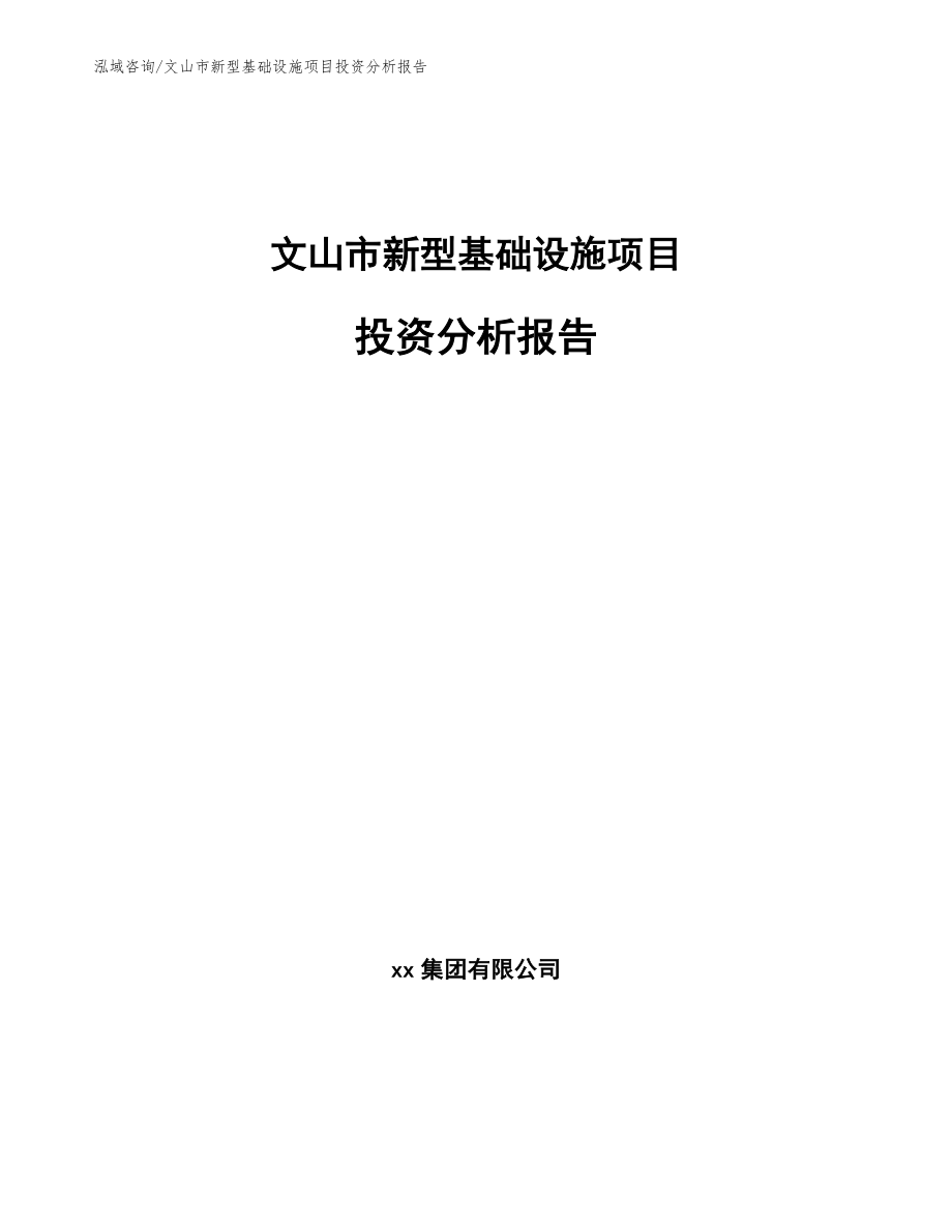 文山市新型基础设施项目投资分析报告_第1页