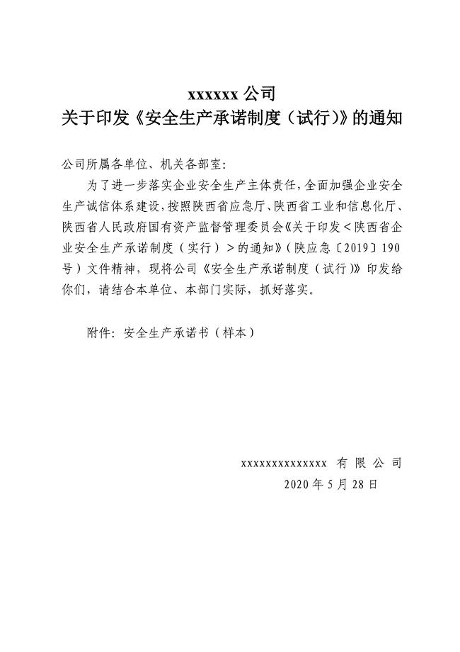 安全生产承诺制度(试行)
