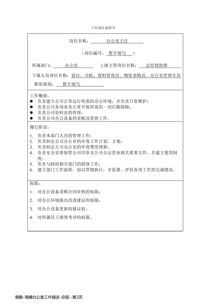 德勤-海螺办公室工作描述-总揽_第2页