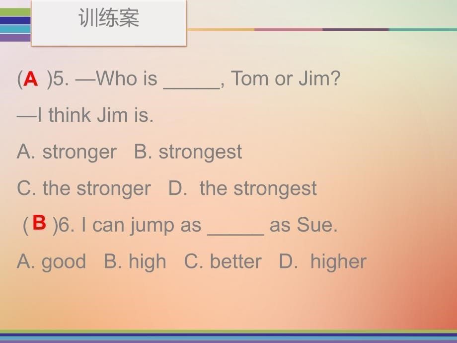 八年级英语上册Unit3IrsquommoreoutgoingthanmysisterPeriod1训练案课本P17P18课件新版人教新目标版_第5页