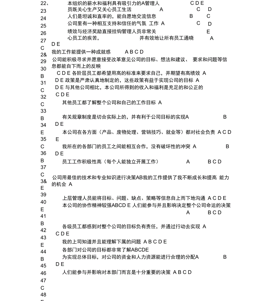 《人力资源指数调查问卷》_第2页