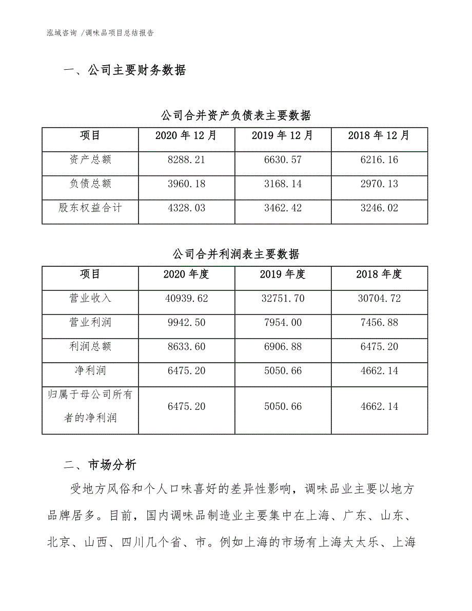 调味品项目总结报告（范文模板）_第3页