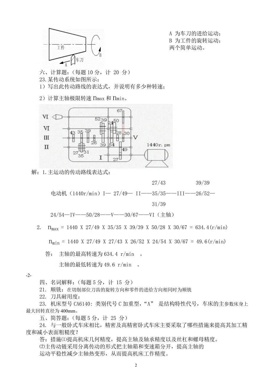 (完整word版)金属切削机床试卷1--10答案汇总.doc_第2页