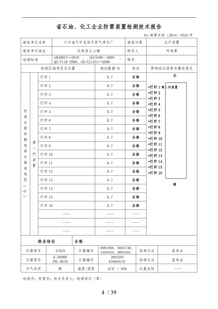 石油、化工企业防雷装置检测技术报告编制样本_第4页