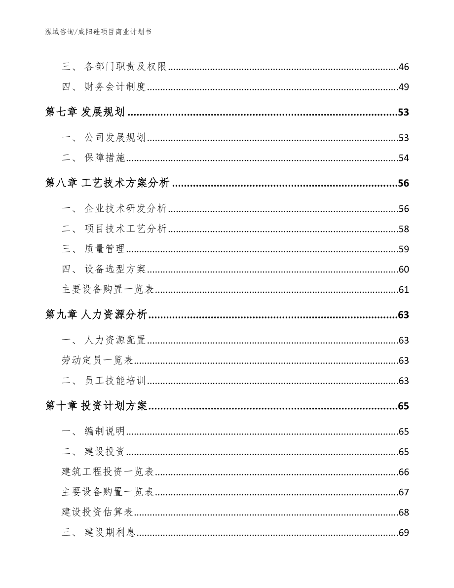 咸阳硅项目商业计划书（模板）_第3页