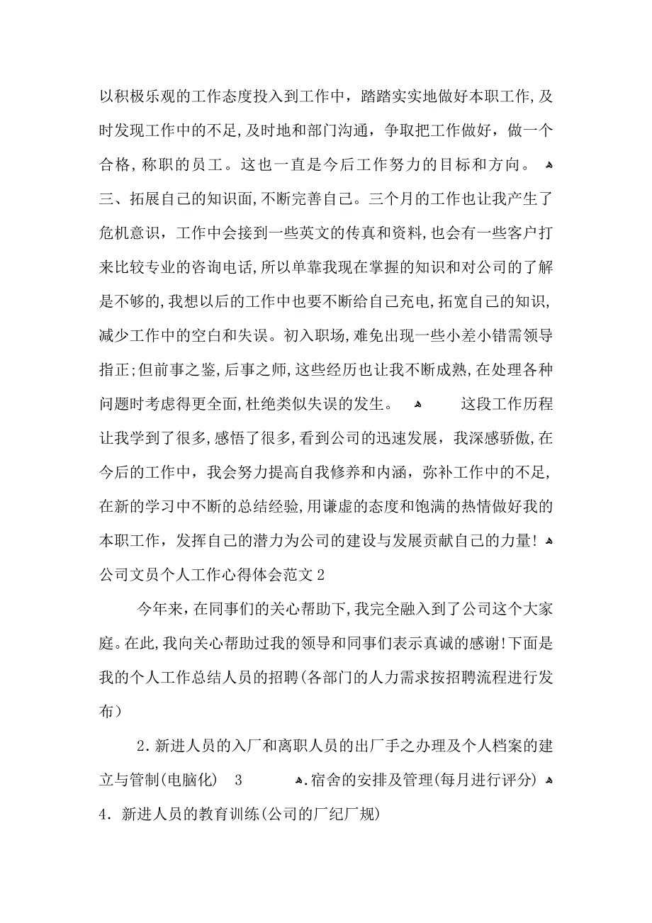 公司文员个人工作心得体会范文五篇_第2页