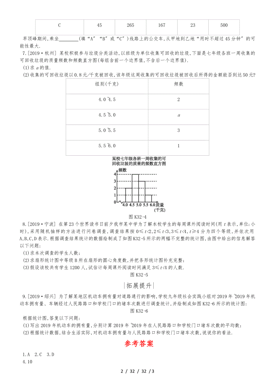 课时训练32 数据与图表_第2页