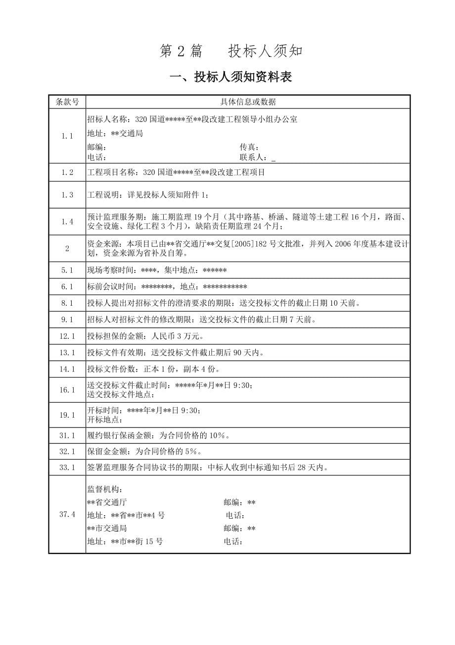 320国道改建工程项目施工监理招标文件(资格后审).doc_第5页