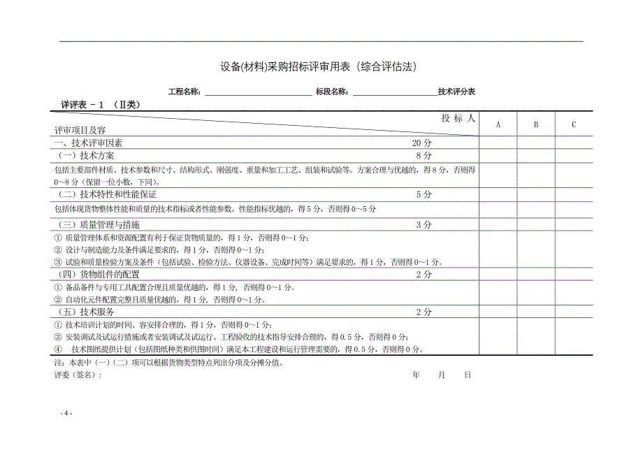 设备材料招标评标方法和标准-附表_第4页