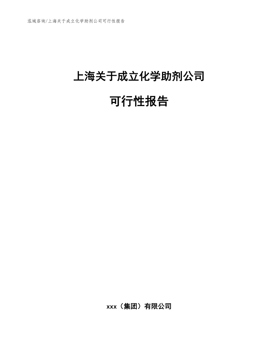 上海关于成立化学助剂公司可行性报告模板_第1页