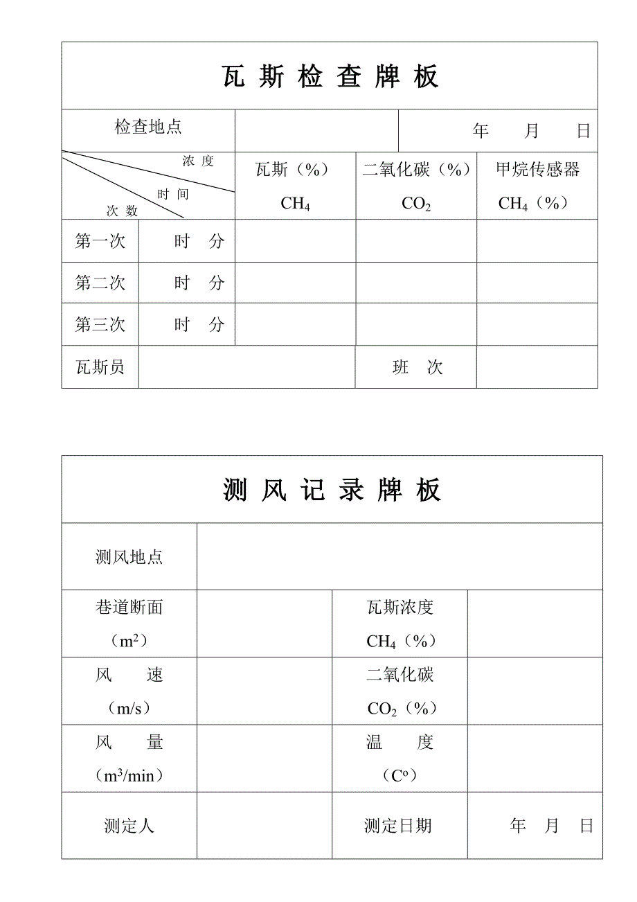 瓦 斯 检 查 牌 板.doc_第1页