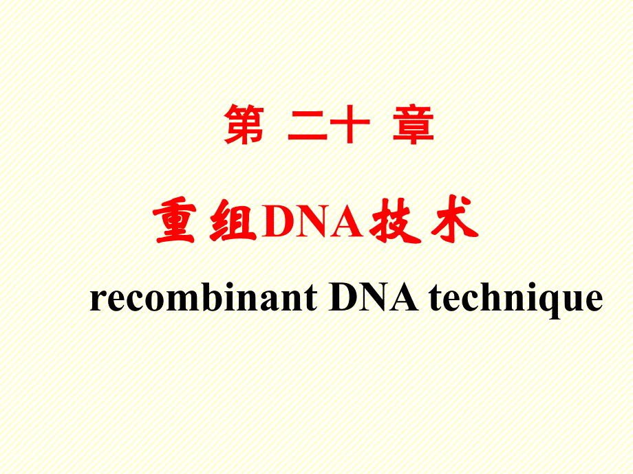 生物化学课件：第20章 重组DNA技术_第1页