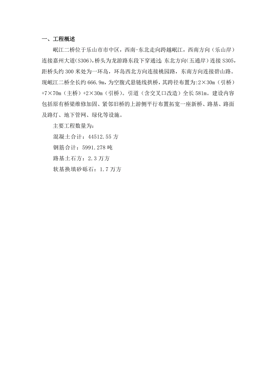 岷江二桥维修加固和拓宽工程项目策划书_第1页