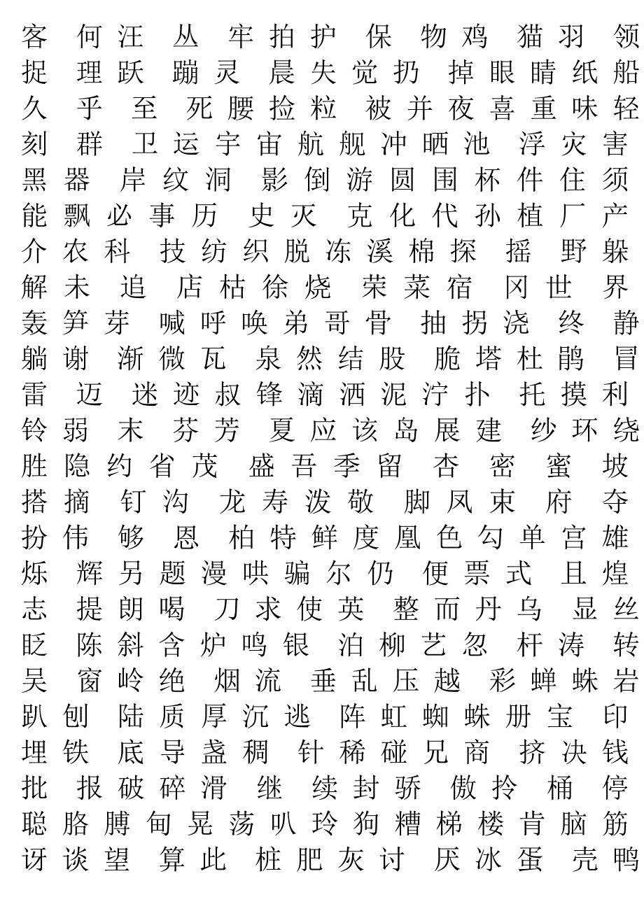 小学需要掌握的汉字_第3页