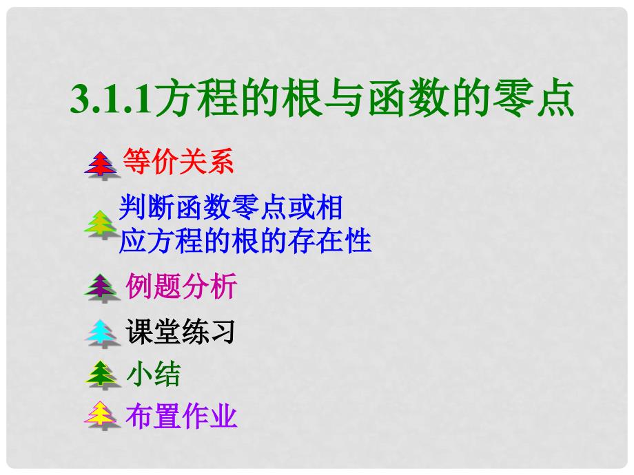 云南省峨山彝族自治县高中数学 第三章 函数的应用 3.1 函数与方程 3.1.1 方程的根与函数的零点课件2 新人教A版必修1_第1页