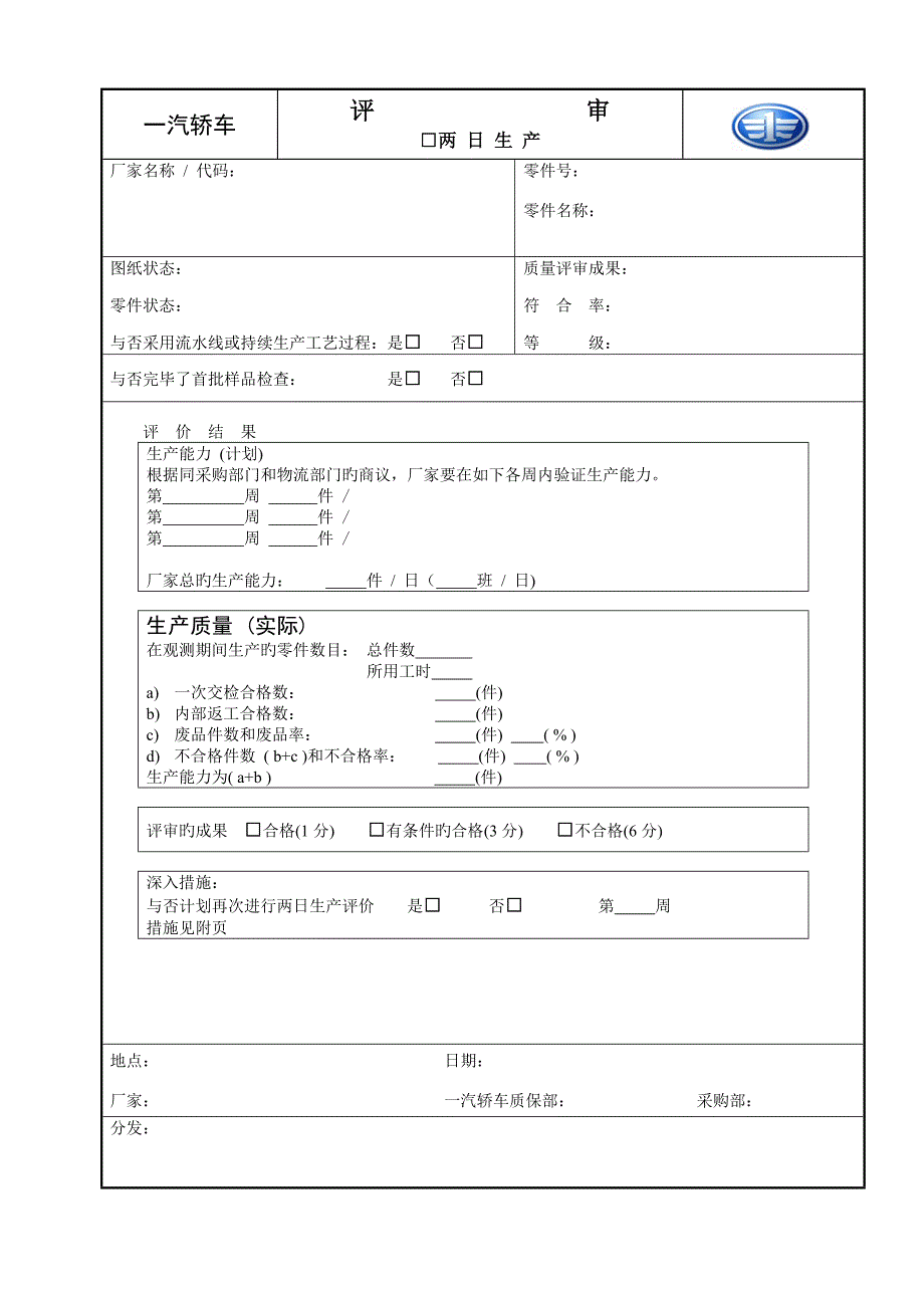 德系两日生产审核报告内容_第1页