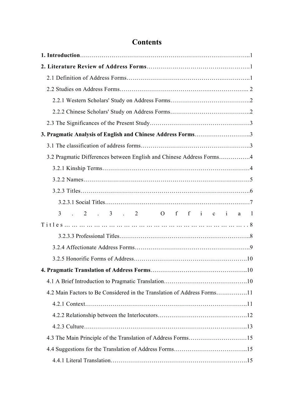 A Pragmatic Contrastive Analysis between English and Chinese Address Forms and Their Translat_第4页