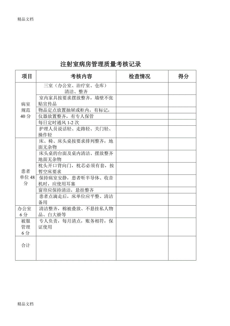 最新病房管理质量考核标准及评分细则资料_第3页