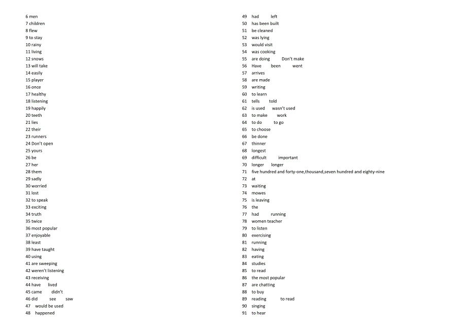 六年级上英语用所给词的适当形式填空139题汇总及答案_第3页