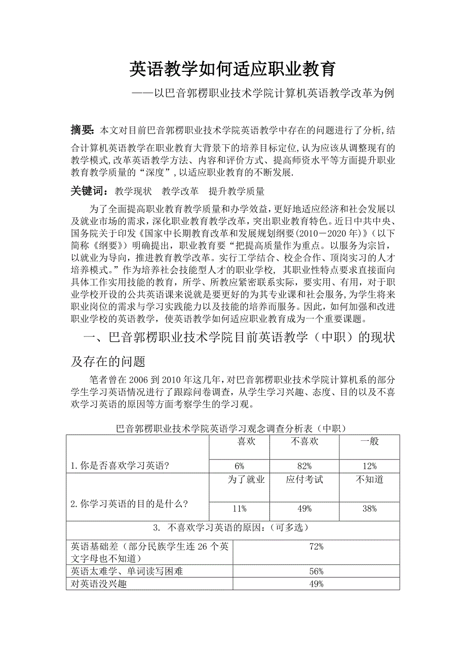 英语教学如何适应职业教育_第1页