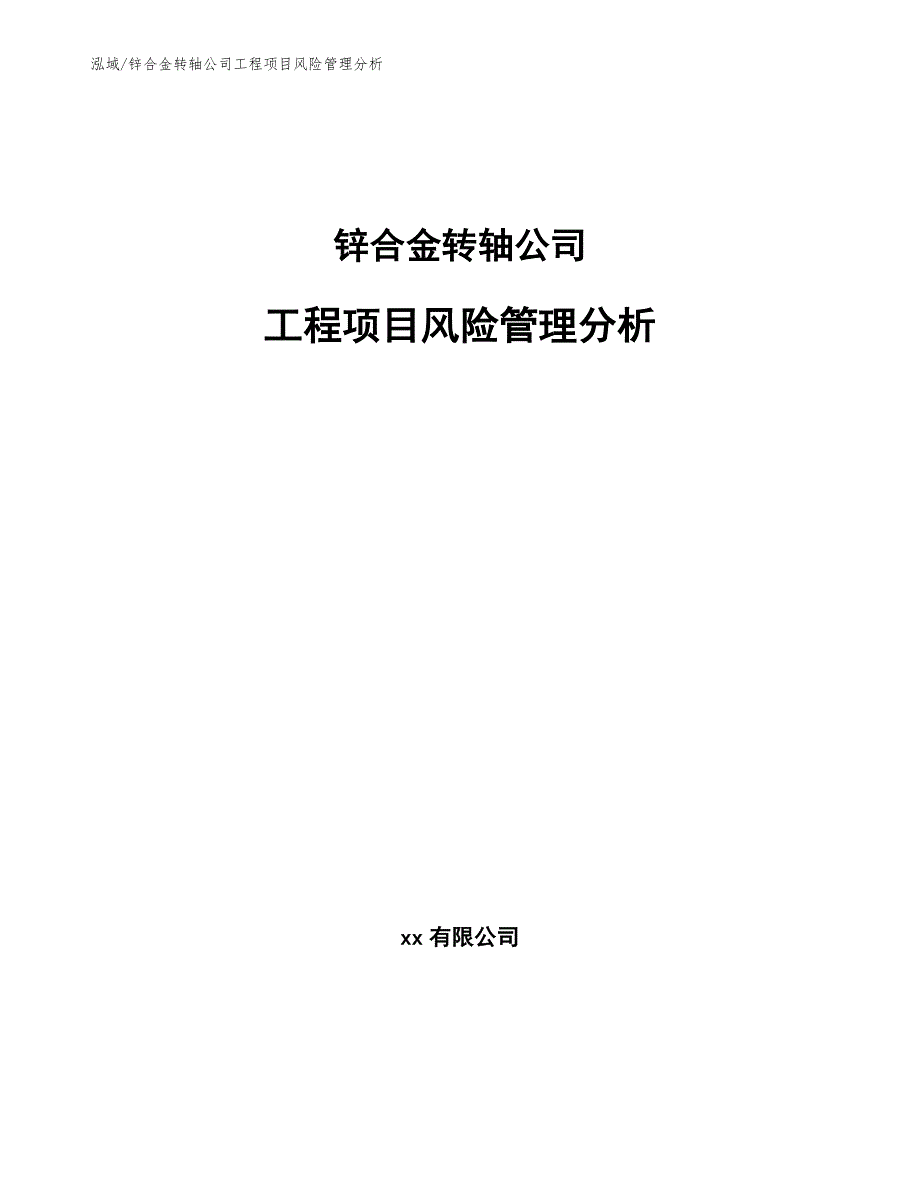 锌合金转轴公司工程项目风险管理分析_范文_第1页